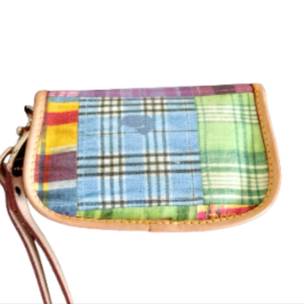 Vintage Y2K Dooney & Bourke Plaid Picnic Ants Wristlet Clutch - Picture 3 of 3